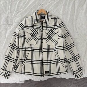 Zara Plaid Men’s Jacket - Black and White